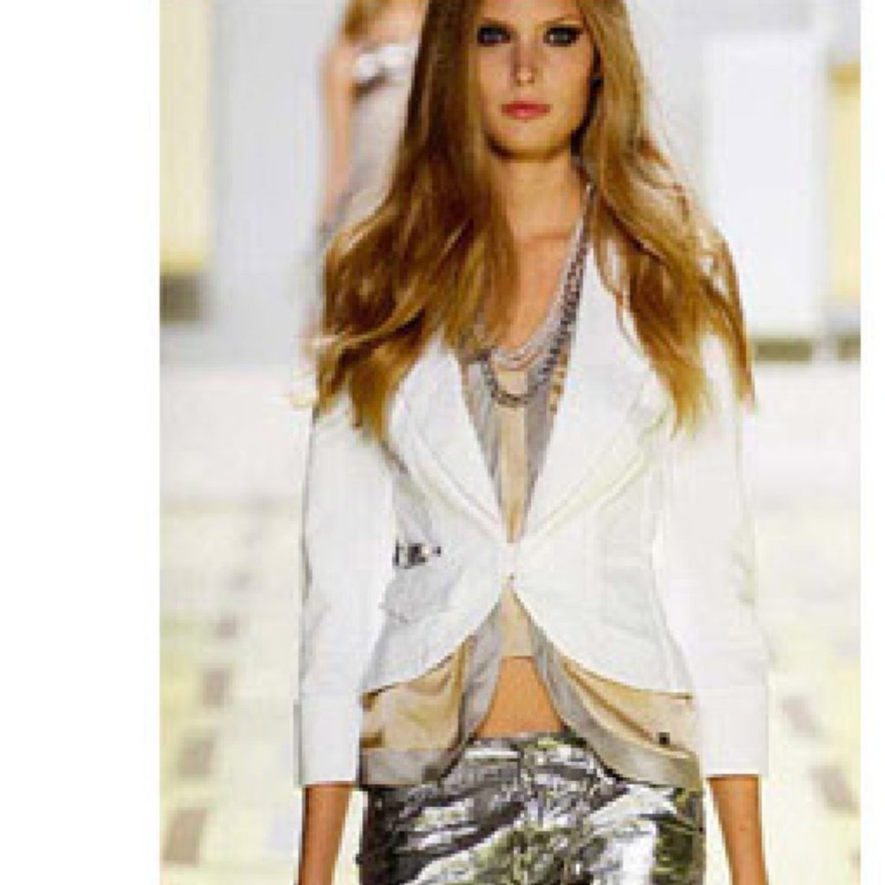 M60 Miss Sixty Jacket Blazer White M 8 Rare